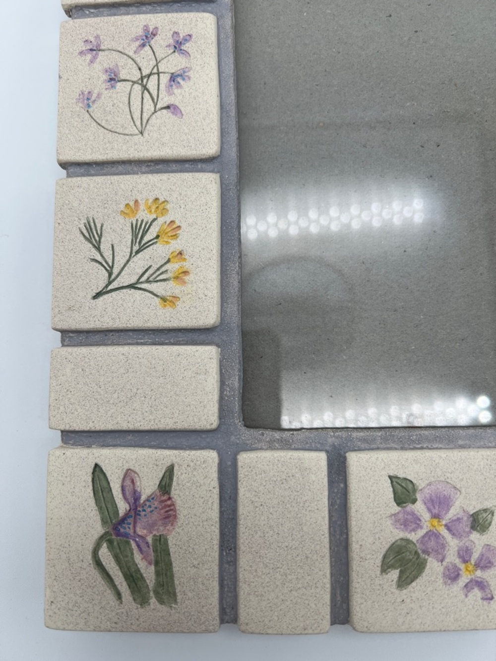 Vintage Malden Hand-Painted Floral Garden Tile 4x6 Photo Frame 1996 - Picture 6 of 11